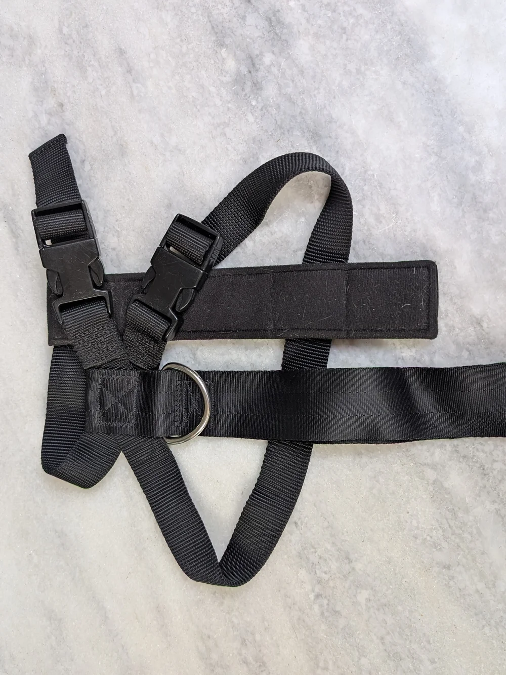 Adjustable Black Nylon Strap Pet Seat Belt Harness with D-Ring